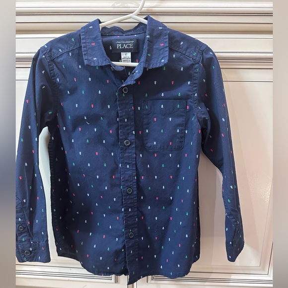 The Children's Place Other - 👕 The Children's Place Boys' Christmas Tree Button-Down Shirt - Size 5 🎄🎅
